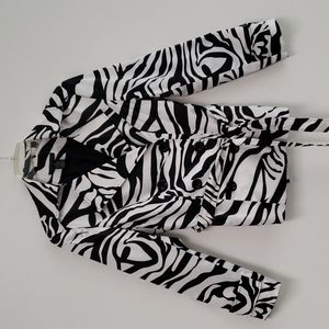 Zebra print trench coat short🦓‎